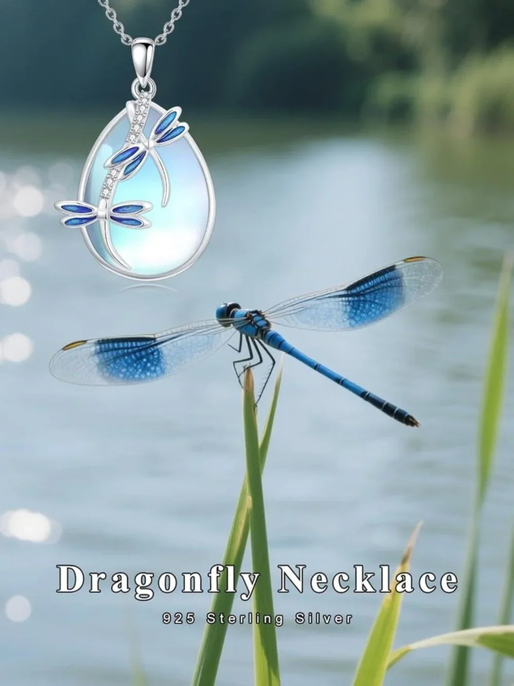 Moonstone Animal Pendant Necklace - 925 Sterling Silver Fox, Cat, Butterfly